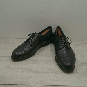 Flex Classic Preppy Black Leather cap-toe Brogue Oxford Dress Shoes Size 12 D
